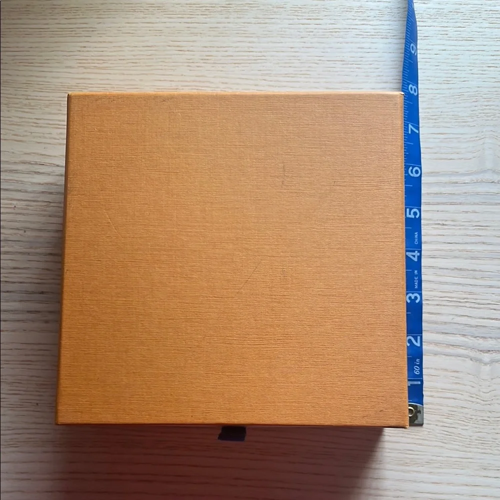 Louis Vuitton Empty Orange Box with Blue Tab & Holiday Ribbon